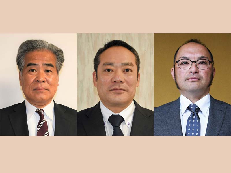 （左から届け出順）池田誠氏、橋本浩氏、加藤孝氏