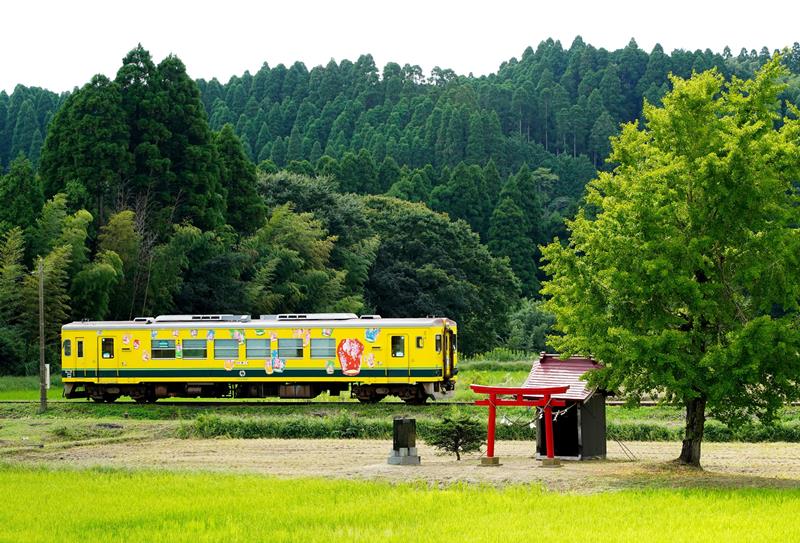 沿線にのどかな里山風景が広がるいすみ鉄道=大多喜町