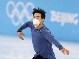 　首都体育館で調整するネーサン・チェン＝北京（共同）