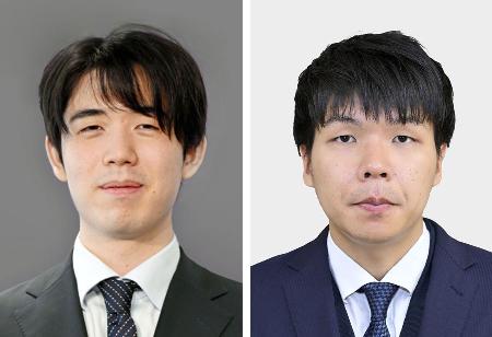 <p>　藤井聡太棋王（左）、増田康宏八段</p>