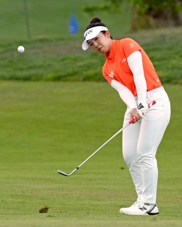 <p>　第２ラウンド、通算５アンダーで１０位の山下美夢有＝シャロンハイツ・クラブ（共同）</p>