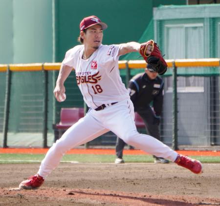 <p>　日本ハムとの２軍戦に登板した楽天・前田健＝森林どりスタジアム泉</p>