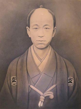 <p>　村上泰賢さんの父照賢さんが描いた小栗忠順の肖像画</p>