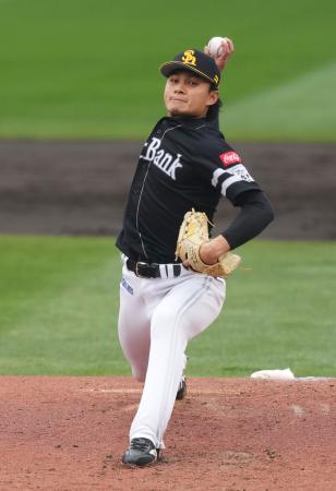 <p>　楽天戦に先発し、６回無失点で来日初登板白星を挙げたソフトバンクの徐若熙＝楽天モバイルパーク</p>