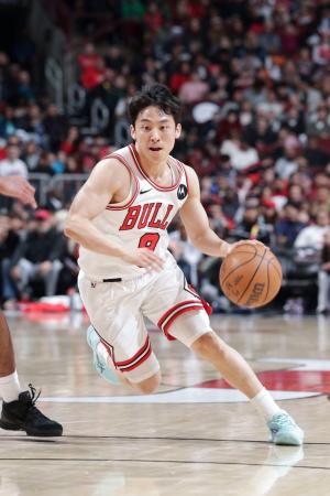 <p>　ペーサーズ戦でドリブルするブルズの河村＝シカゴ（ＮＢＡＥ・ゲッティ＝共同）</p>