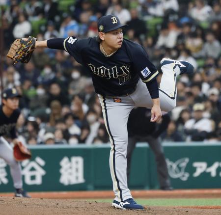 <p>　西武戦に先発し、６回３失点で今季初勝利を挙げたオリックス・宮城＝ベルーナドーム</p>