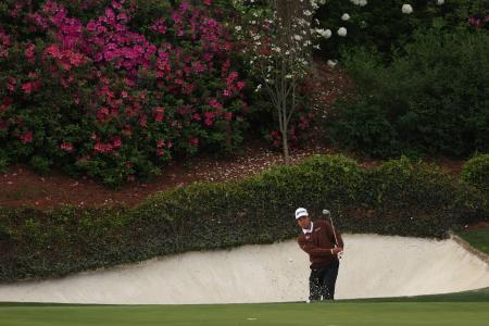 <p>　練習ラウンドを行う松山英樹＝７日（ゲッティ＝共同）</p>