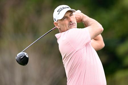 <p>　第１日、７アンダーで首位のマイケル・ヘンドリー＝東建多度ＣＣ名古屋</p>