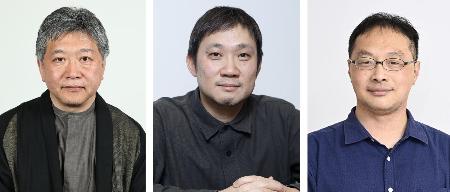 <p>　是枝裕和監督、濱口竜介監督、深田晃司監督</p>
