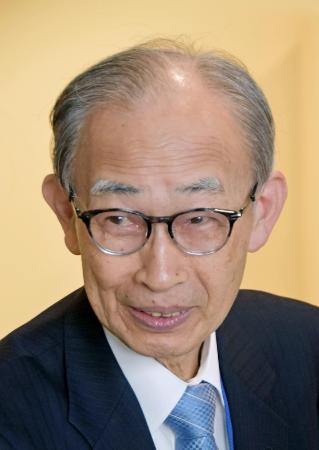 <p>　ＮＰＴ再検討会議での演説を終え、取材に応じる被団協事務局長の浜住治郎さん＝１日、米ニューヨーク（共同）</p>