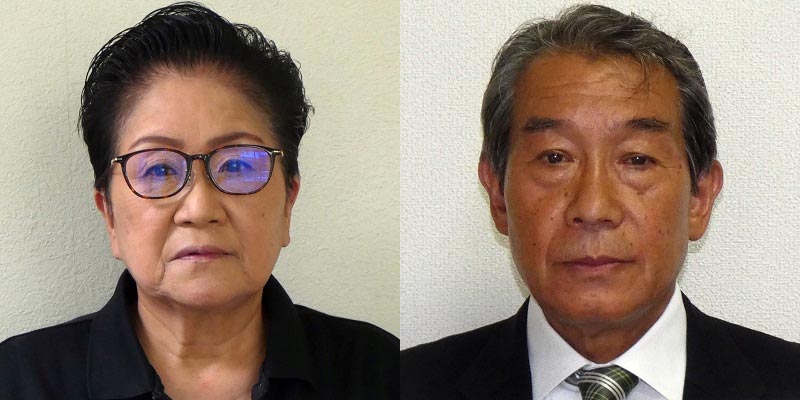 町議補選で当選した佐久間繁英氏（写真右）と神崎清美氏