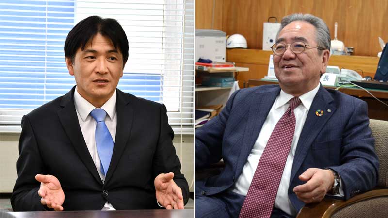 （右から届け出順）佐藤晴彦氏、小西彦治氏