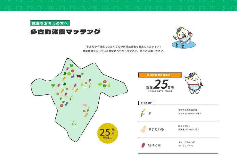多古町が新たに開設した就農マッチングサイト