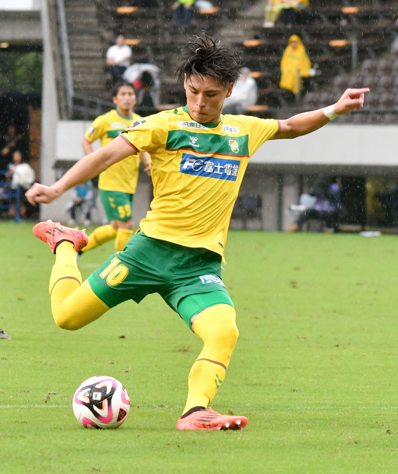 Ｊ２得点ランキングトップの千葉のＦＷ小森。最終戦でも活躍が期待される