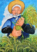 渋谷さん（多古・中村小４年）農水大臣賞　ふるさとの水土里絵画展　１１日まで都美術館で
