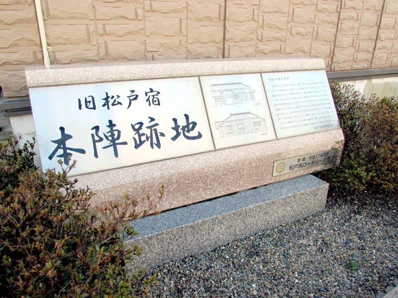 松戸宿本陣跡の石碑