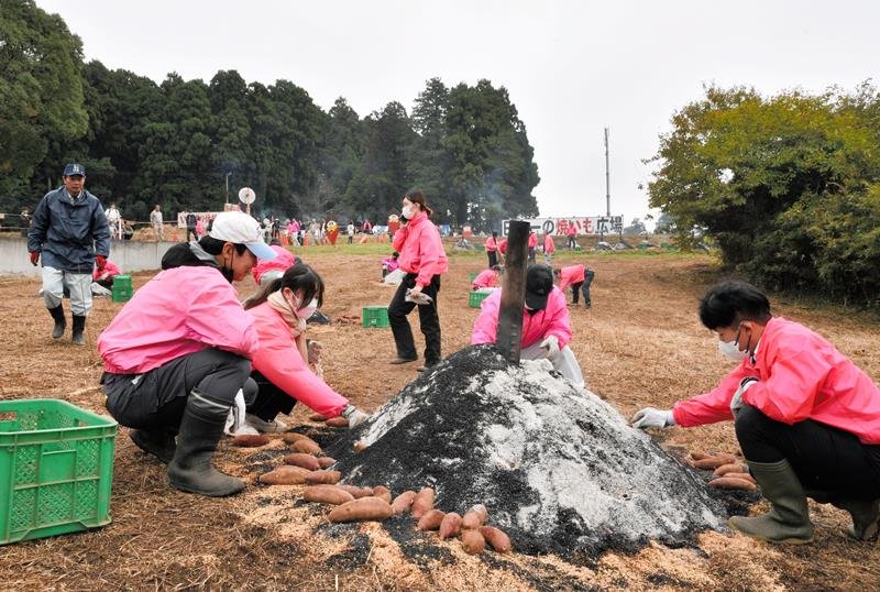 名産サツマイモに舌鼓　焼き、ふかし　大盤振る舞い　秋の味覚求め行列も　香取・栗源地区