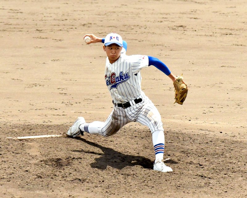 船橋東―敬愛学園　完封した敬愛学園・臼杵＝柏の葉

