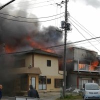 火災現場の様子（住民提供）