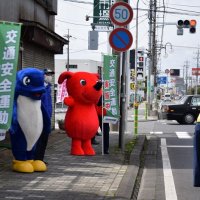 チーバくんも啓発　匝瑳・春の安全運動キャンペーン　【ストップ！交通事故】