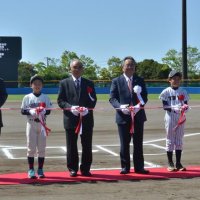 スコアボードなど一新　坂田池球場で改修記念式典　横芝光