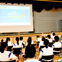 がん知識普及へ中学生向け授業　匝瑳、アフラック