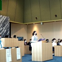 中学生が記念スピーチ　袖ケ浦市北庁舎完成で式典