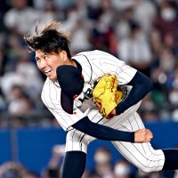３回表、２番手として登板した大学日本代表・篠木