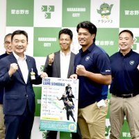 アメフトＸリーグ公式５試合　「新習志野シリーズ」開催　オービック主将らＰＲ