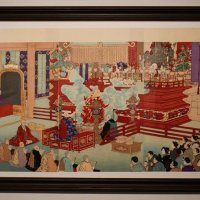 成田山新勝寺のお堂内を描いた「成田山大護摩修行之図」