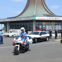 道の駅で開催　交通安全出動式