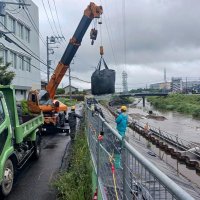 １９年浸水被害、茂原で警戒強化　一宮川沿い大型土のう　警察救助ボート準備