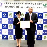 東金市とＪＲ千葉支社　持続的発展へ協定締結