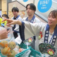 「市川のなし」どうぞ　明海大生、袋詰めや販売　西船橋駅構内