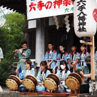 軽妙な音色、小中生が披露　君津「六手の神楽ばやし」奉納