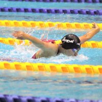 ２００メートルバタフライを制した千葉商大付の福井