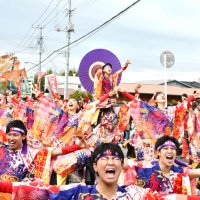よさこい華やかに力強く　香取　１７チーム小見川地区集結
