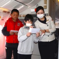 「空の教室」児童夢中　横芝光５校１６７人　成田発着で周遊　仕組み学習、機内放送も