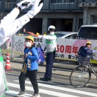 東金・県警察学校　初任科生が下校見守り　春の全国交通安全運動