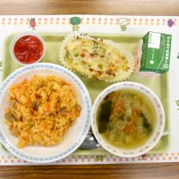 根郷小の給食で提供された津田仙メニュー
