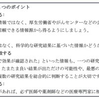治療機会逃すことも　見極める力身に付けて　情報リテラシーと健康管理　千葉県がんセンター研究所予防疫学研究部室長　道端伸明　【９月はがん征圧月間　ちばがんにうち克つ】（１）