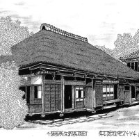 師走の民家　懐かしい夜なべ仕事　絵・文　道塚元嘉　【民家の四季】