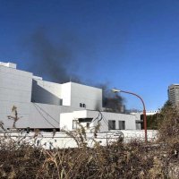 火災があった印西クリーンセンター＝２７日午前９時半ごろ、印西市大塚（読者提供）
