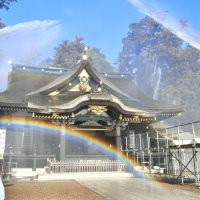 文化財保護へ放水試験　消火設備を改修、更新　式年神幸祭控え香取神宮