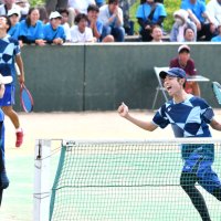 僅差で決勝制する　男子の木更津総合　ソフトテニス　千葉県高校総体