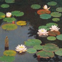 「睡蓮」（昭和５０／１９７５年）。福岡県立美術館蔵

