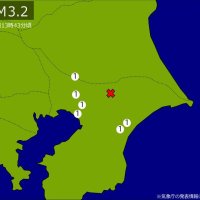関東で地震　Ｍ３．２　震源は千葉県北西部　地震が及んだ地域人口６５万人