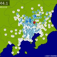 関東・中部で地震　Ｍ４．１　東京、神奈川、埼玉、千葉、静岡などで揺れ　最大震度３　震源は茨城県南部　地震が及んだ地域人口４０６５万人