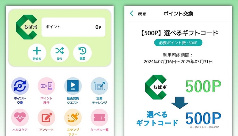 「ちばポ」アプリ画面のイメージ